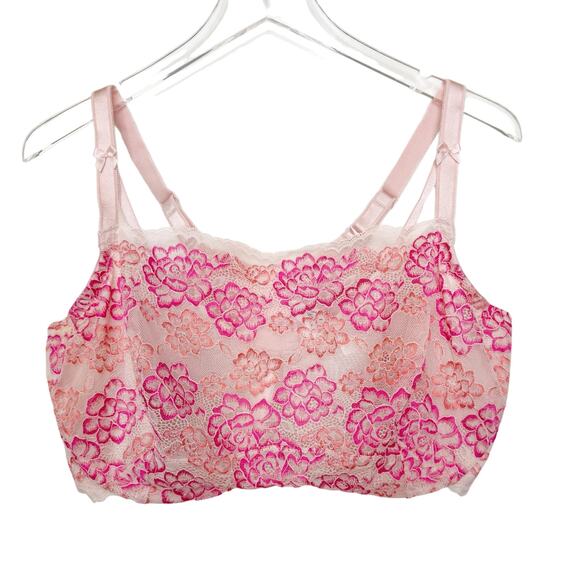 Torrid Bandeau Multiway Unlined Balconette Bra - Lace Pink 42DDD - Picture 3 of 9